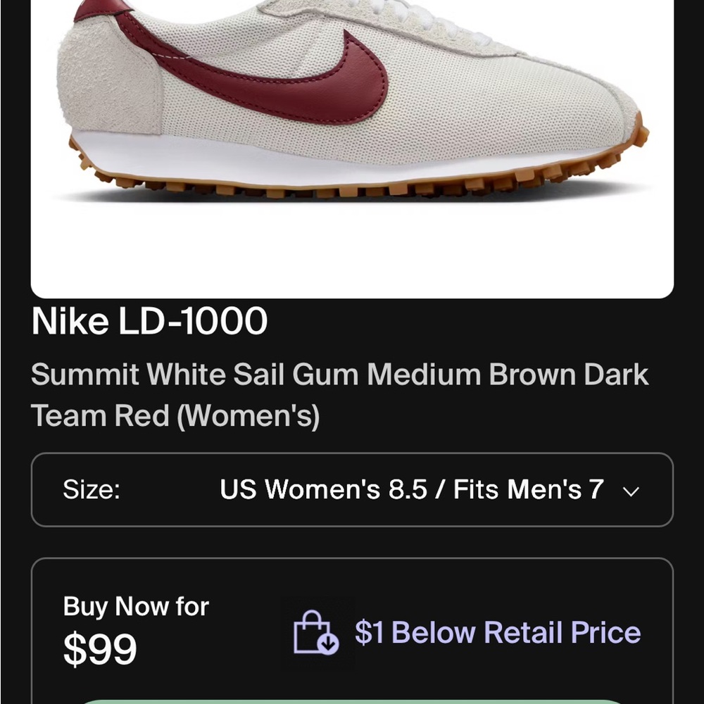 NWT Nike Summit White and Team Red Sneakers - Picture 2 of 10